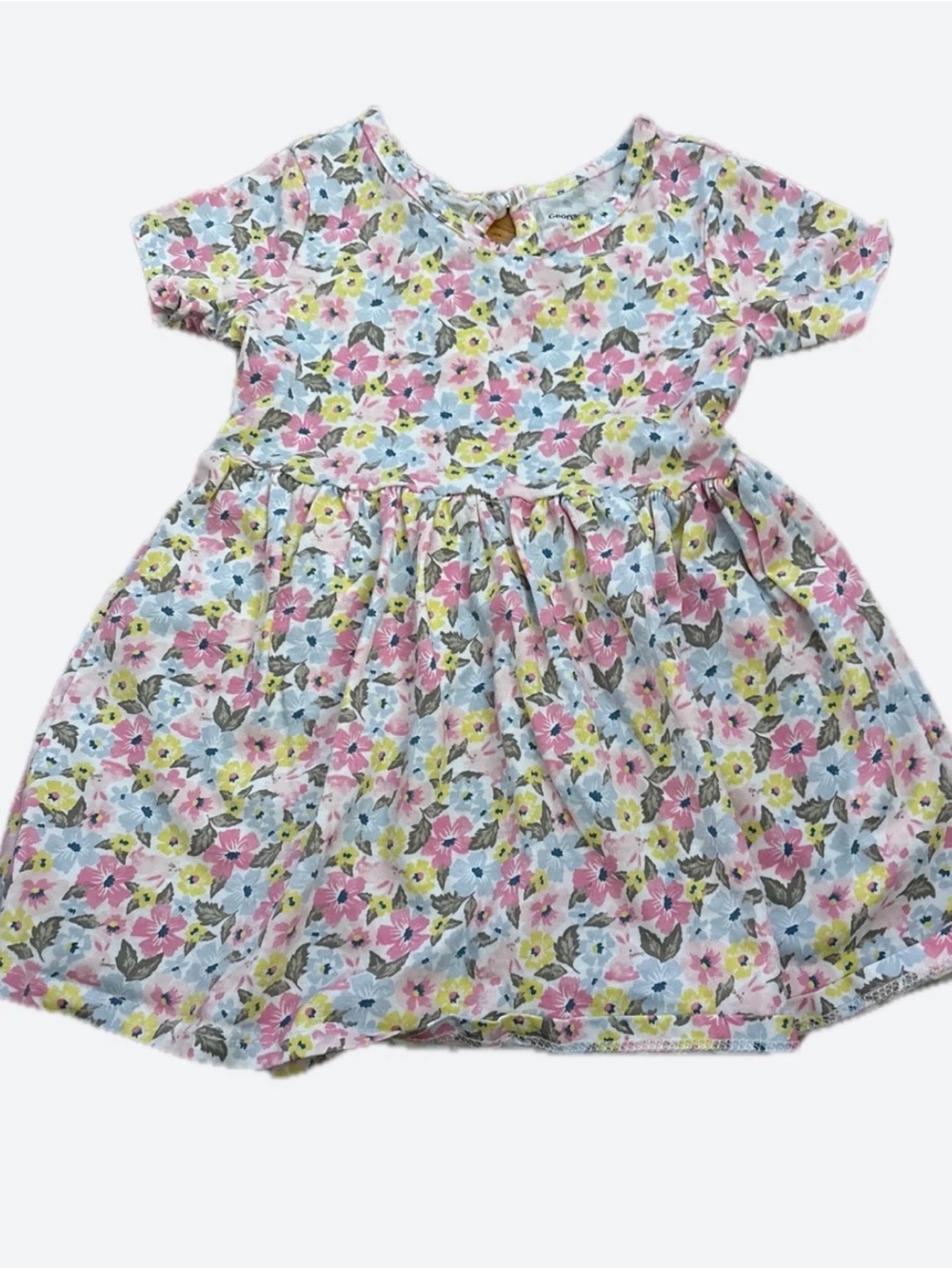 George Floral Short Sleeve Dress - Pink, Blue, Yellow